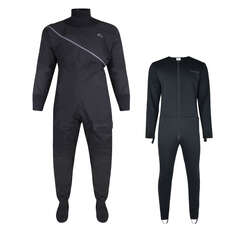 2022 Typhoon Beadnell Ezeedon Drysuit & Undersuit - Black/Grey 100187